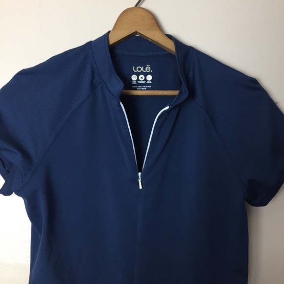 [Lole] Blue Short Sleeve Quarter Zip Athletic Top - Picture 7 of 12